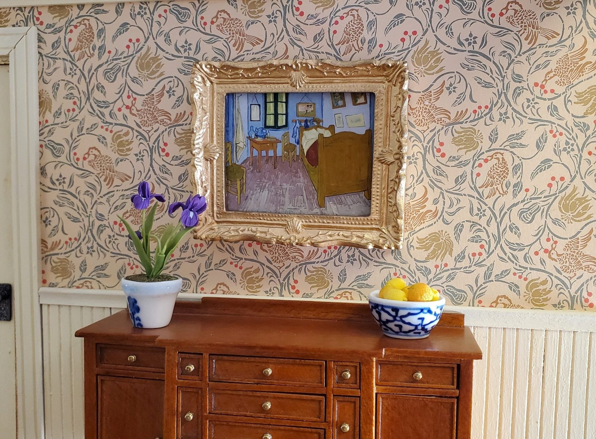 Miniature Vincent Van Gogh's Bedroom in Arles Framed Print 1:12 Scale Dollhouse - Miniature Crush