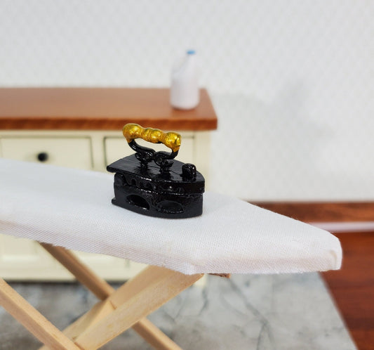 Miniature Vintage Coal Iron 1:12 Scale Primitive Dollhouse Laundry Room Decor - Miniature Crush