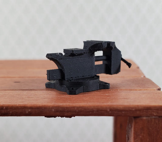 Miniature Vise Prop Tool Tiny Use in 1:12 or 1:24 Black 3D Printed Can Paint - Miniature Crush