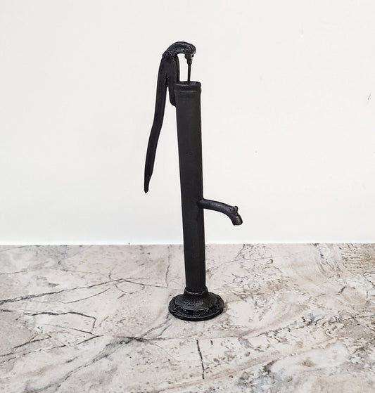 Miniature Well Pump Metal Matte Black Finish 1:12 Scale Dollhouse Scale Model - Miniature Crush