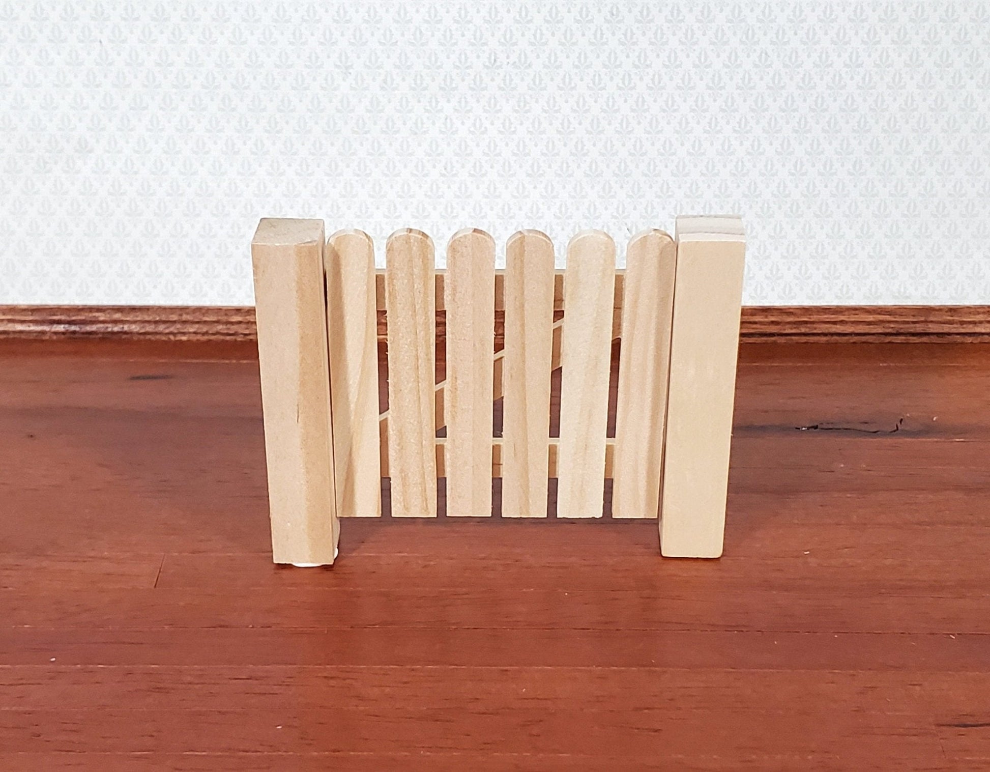 Miniature Wood Fence Gate Opening Door Unpainted Wood 1:12 Scale Dollhouse Fairy Garden - Miniature Crush