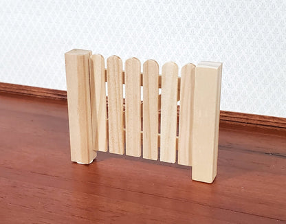 Miniature Wood Fence Gate Opening Door Unpainted Wood 1:12 Scale Dollhouse Fairy Garden - Miniature Crush
