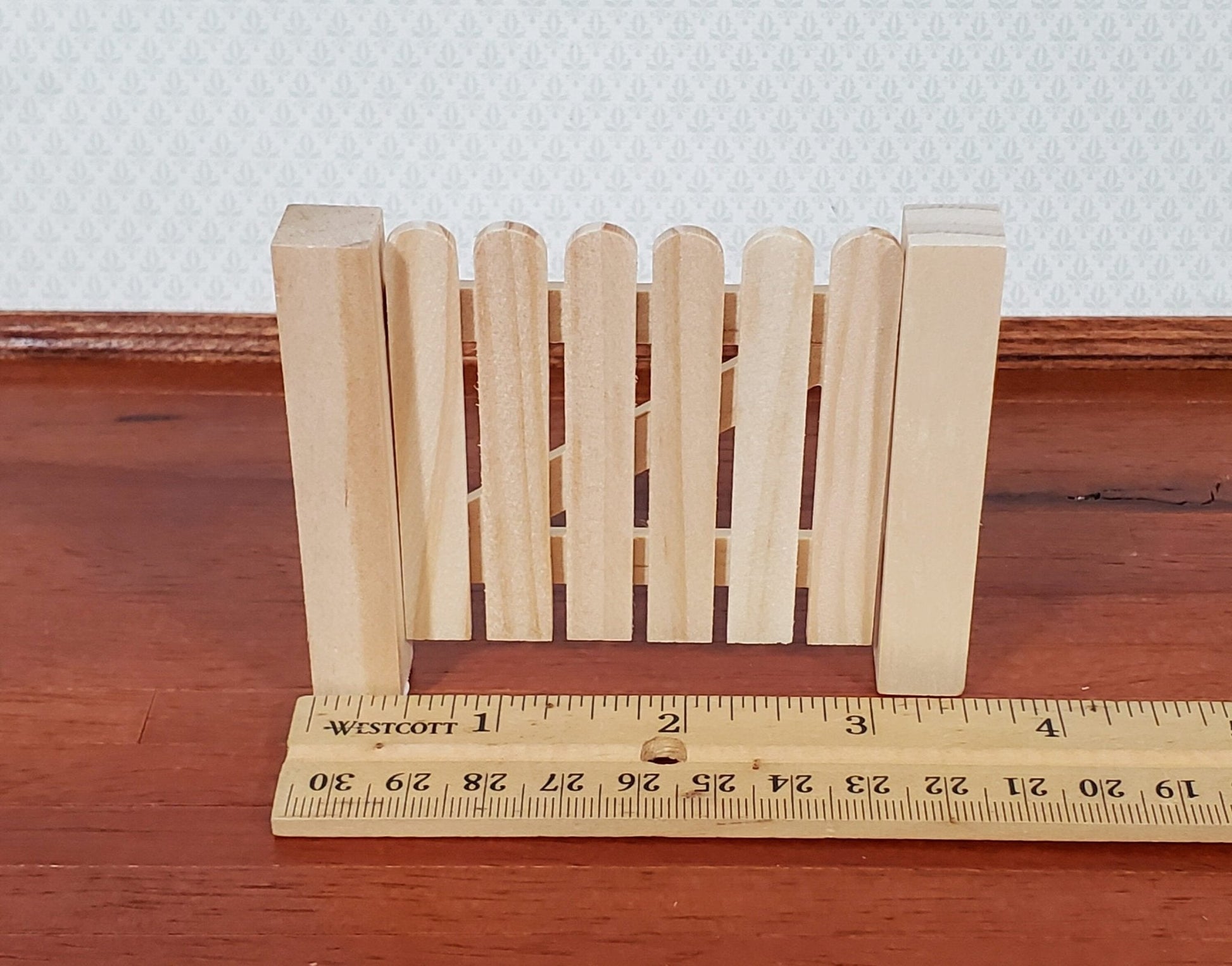 Miniature Wood Fence Gate Opening Door Unpainted Wood 1:12 Scale Dollhouse Fairy Garden - Miniature Crush
