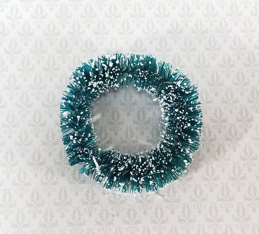 Miniature Wreath Green with Frosted Snow Christmas 1:12 Scale Dollhouse - Miniature Crush