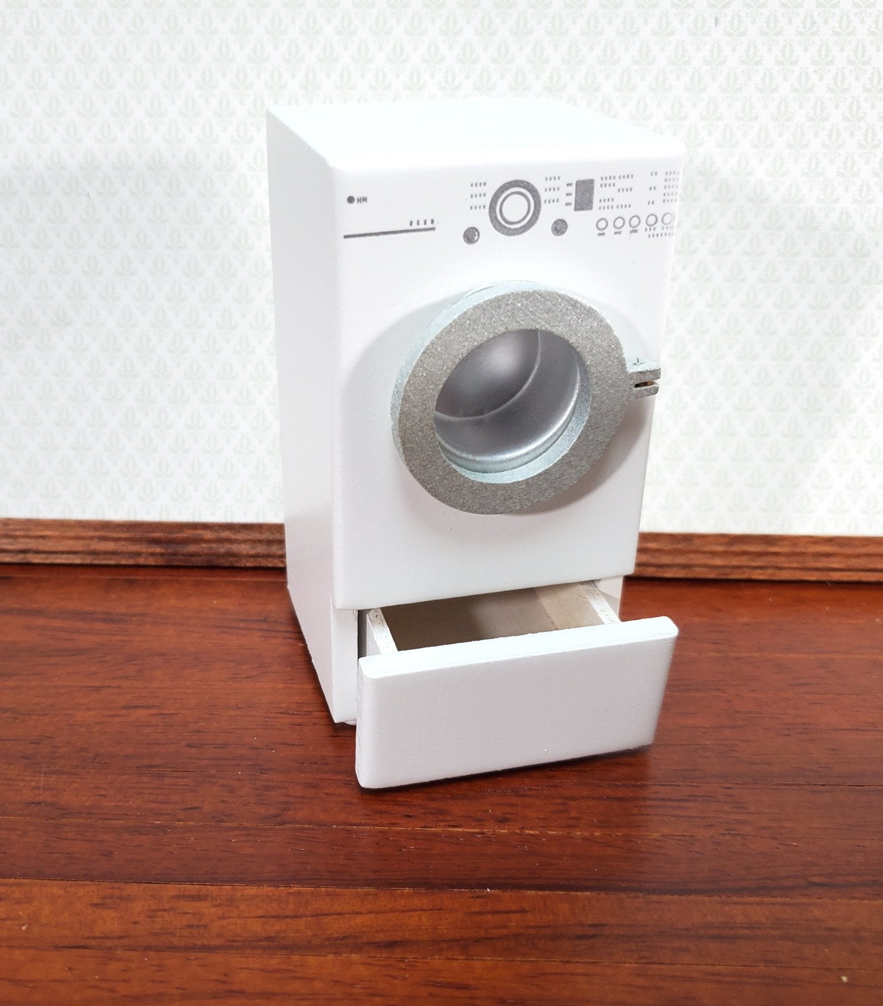 Modern Dollhouse Dryer in WHITE Front Load Opening Drawer 1:12 Scale - Miniature Crush