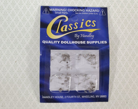 Nails Brads Small Tiny Thin 1/8" Silver Pack of 100 Dollhouse Miniatures Hardware - Miniature Crush