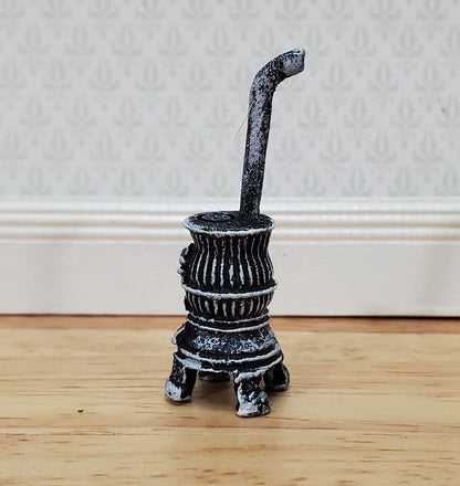 Quarter Scale Parlor Stove 1:48 Dollhouse Miniature Resin Aged Finish Tiny 1 5/8" Tall - Miniature Crush