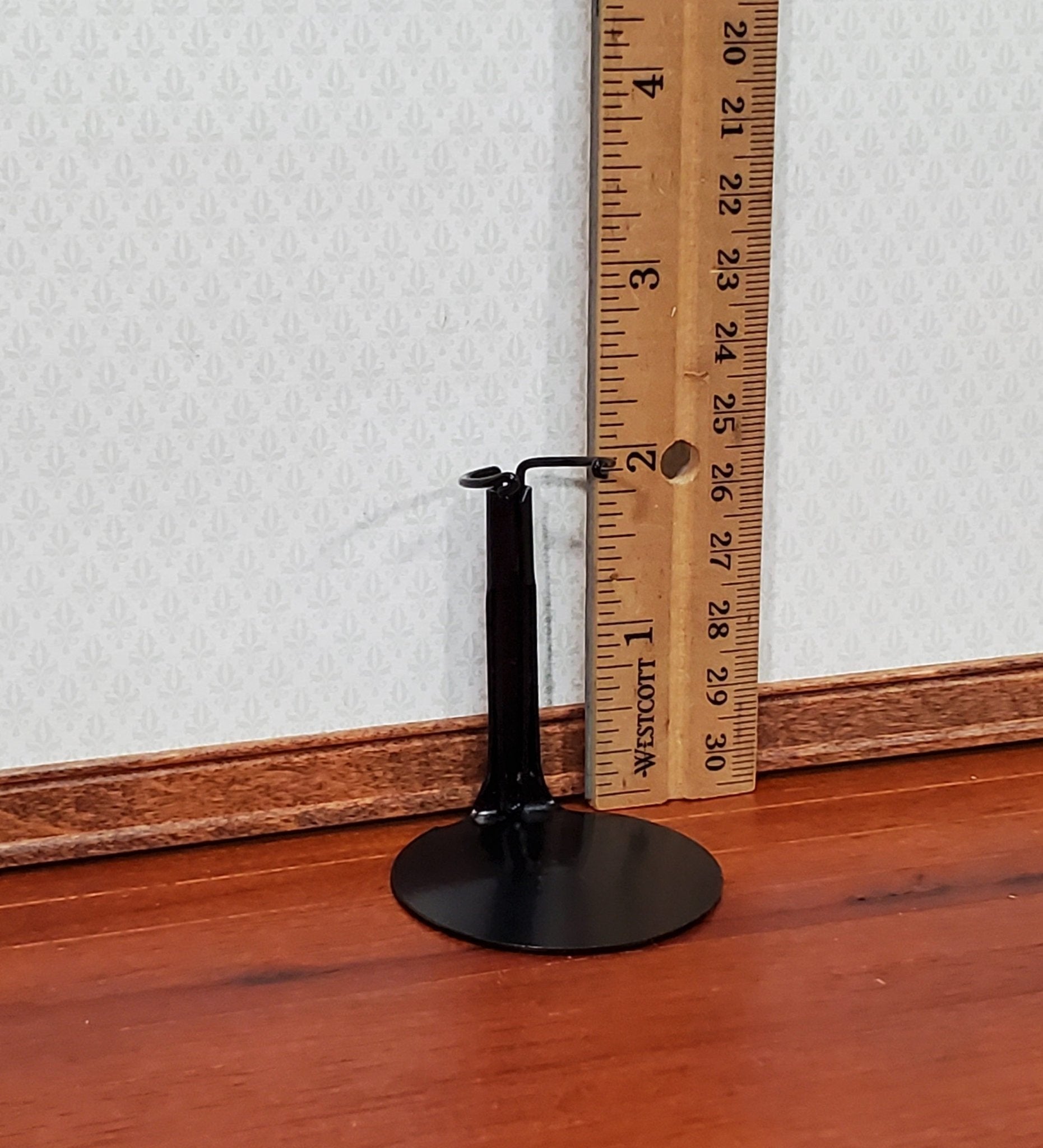 Small Doll Stand Black Metal for 3" - 6" Dolls Slim Waist 1:12 Scale Dolls - Miniature Crush