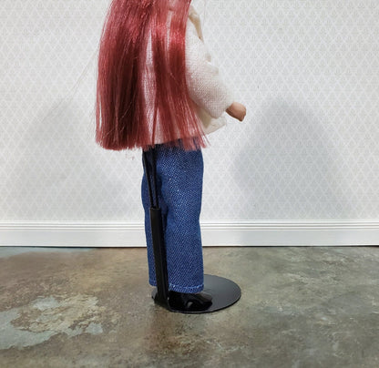 Small Doll Stand Black Metal for 3" - 6" Dolls Slim Waist 1:12 Scale Dolls - Miniature Crush
