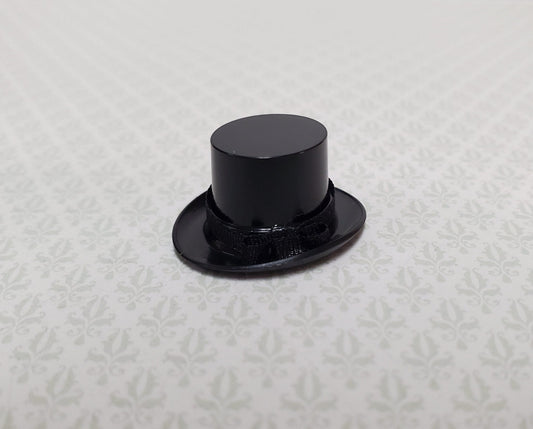 Tiny Black Top Hat Steampunk with Ribbon - Small HALF SCALE 1:24 - Miniature Crush