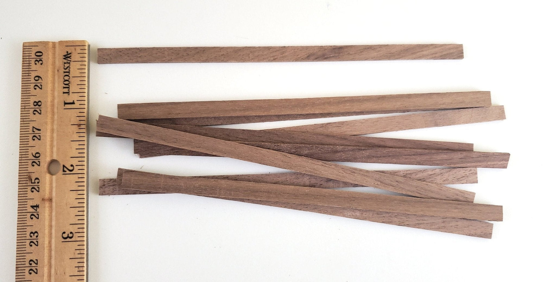 Walnut Wood Strips x10 1/16" x 1/4 x 6" Long Crafts Models Miniatures - Miniature Crush
