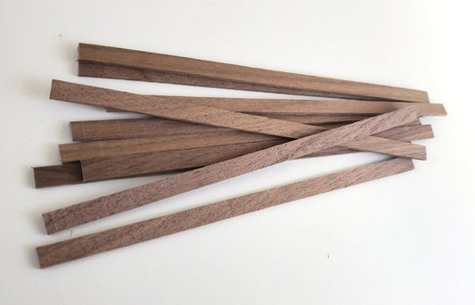 Walnut Wood Strips x10 1/16" x 1/4 x 6" Long Crafts Models Miniatures - Miniature Crush