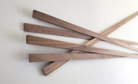 Walnut Wood Strips x5 1/16" x 1/4" x 18" Long Crafts Models Miniatures - Miniature Crush