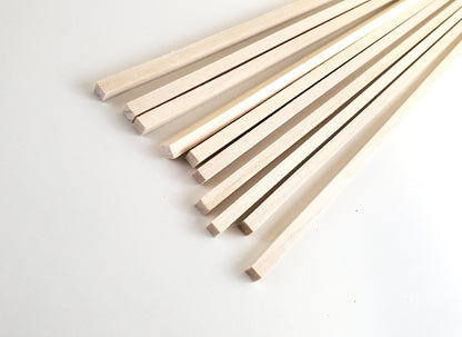Wood Beams Posts 3/16 x 3/16 x 18" long x10 Basswood Model Making Dollhouses Dioramas - Miniature Crush
