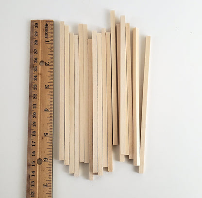 Wood Beams Posts 3/16 x 3/16 x 6" long x20 Basswood Model Making Dollhouses Dioramas - Miniature Crush